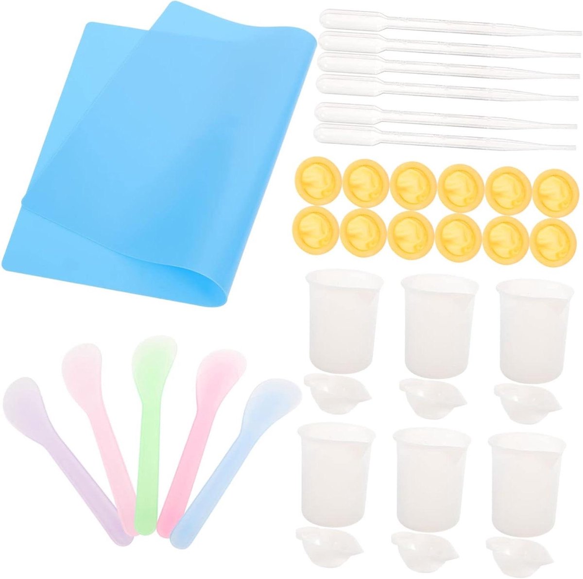 Hars Gereedschap Set - Mengbekers Set - Sieraden Maken - Herbruikbaar Siliconen - 100ml Capaciteit - Gemengde Kleuren