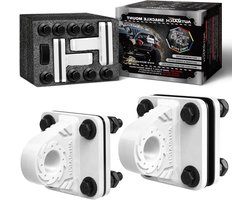 AUTMATCH D-ringbeugelbevestiging met achterplaat (2 stuks) - bout op Clevis Mount Bumper Shackle Bracket, Max 24T (55 lbs) voor bumper, emmer, aanhangwagen, vrachtwagen, wit