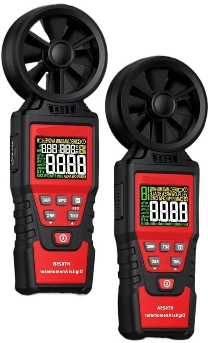 HT625 Anemometer Draagbare windsnelheidsmeter Luchtsnelheidsmeter Windmeter Digitale draagbare anemometer LCD-scherm(HT625B)