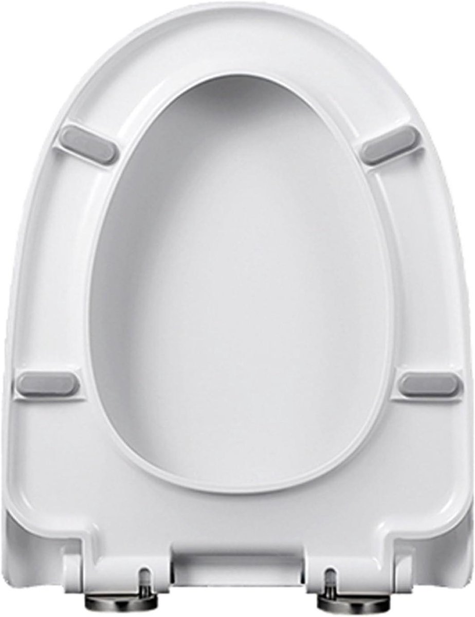 Toiletbril D-vorm - Toiletdeksel Soft Close - Stil Gebruik - Snelle Reiniging - 44x35 cm - Wit