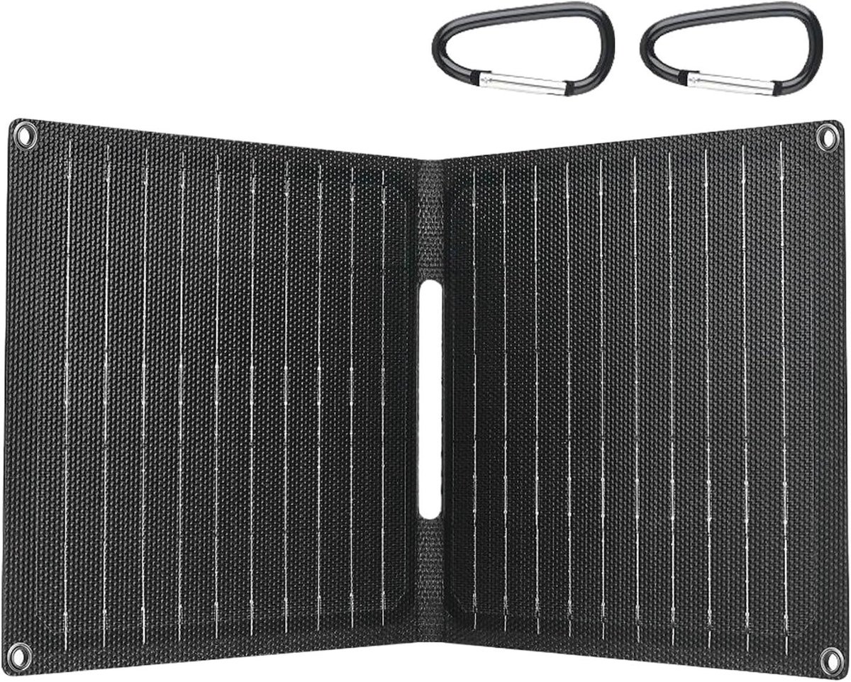 Zonnepaneel Oplader - Draagbare Energie - Outdoor Activiteiten - Efficiënt Dubbel Opladen - 30 Watt - Grijs
