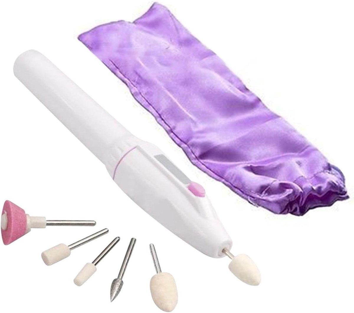 Elektrische Nagelvijl - Manicure Pedicure Set - Nagelverzorging Thuis - Geluidsarme Motor - 5 Boren Inclusief - Wit