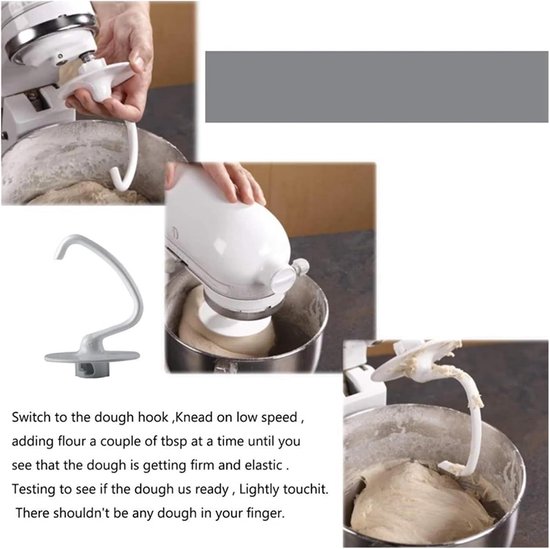 Deeghaak Vervanging - Mixer Onderdeel - Beslag Maken - Duurzaam Aluminium - 4.5 QT - Wit — afbeelding 4