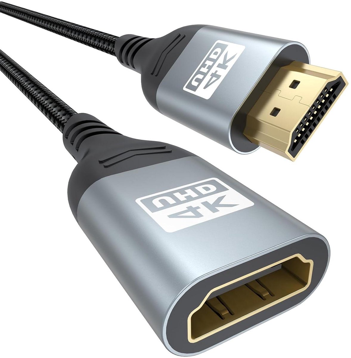 4K HDMI-verlengkabel 10 FT HDMI-verlengkabel, HDMI mannelijk naar vrouwelijk adaptersnoer 4K @60Hz, 2K, 1080P, ARC, HDR, 3D compatibel met laptop, HDTV, monitor, Roku, Fire TV-stick, Xbox, PS5