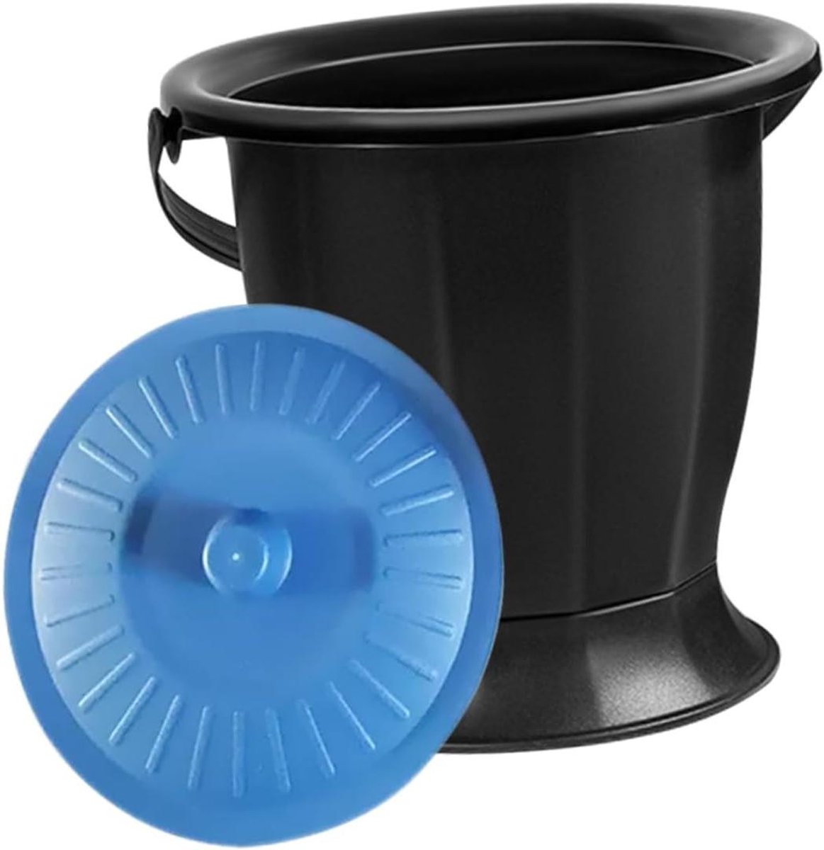 Draagbaar Toilet - Camping Urinoir - Nacht Gebruik - Met Deksel - 23.5 cm - Zwart