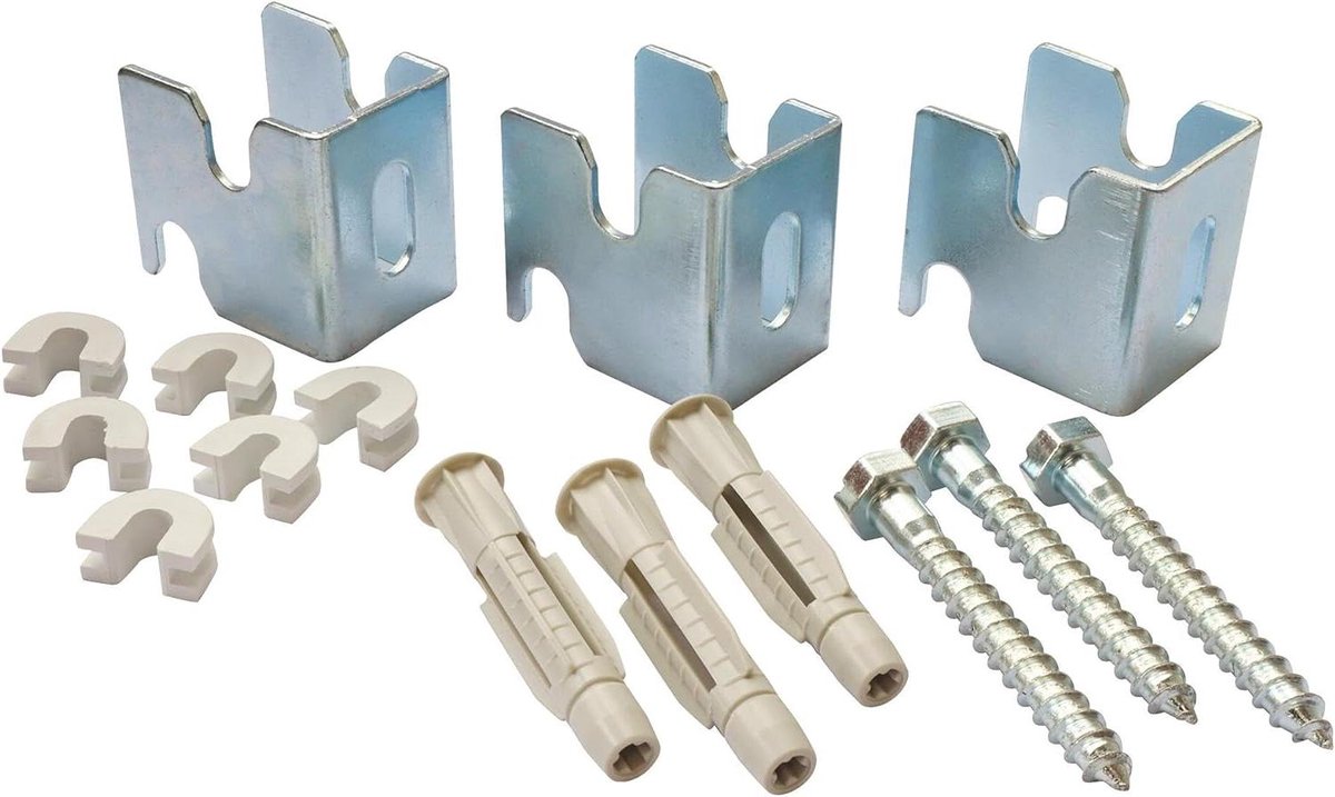 Radiator Bevestigingen - Stalen Beugels - Veilige Installatie - Complete Set - Set van 3 - Grijs Zilver