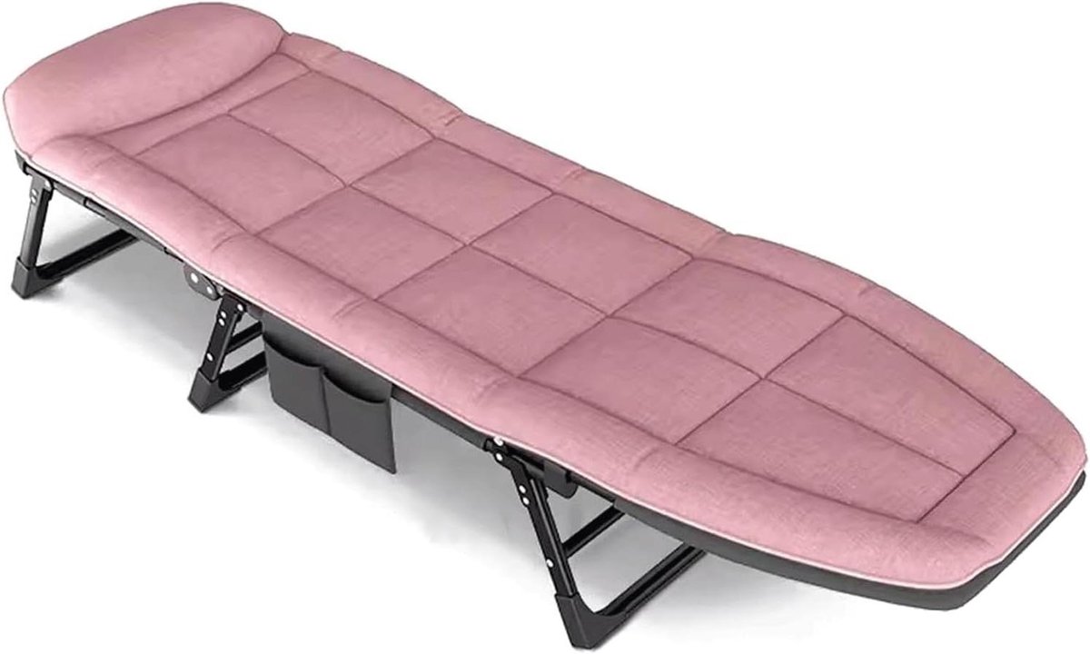 Opvouwbaar campingbed - Kampeerstoel Lounger - Ontspannen buiten - 5 standen verstelbaar - 200x65x30cm - Roze