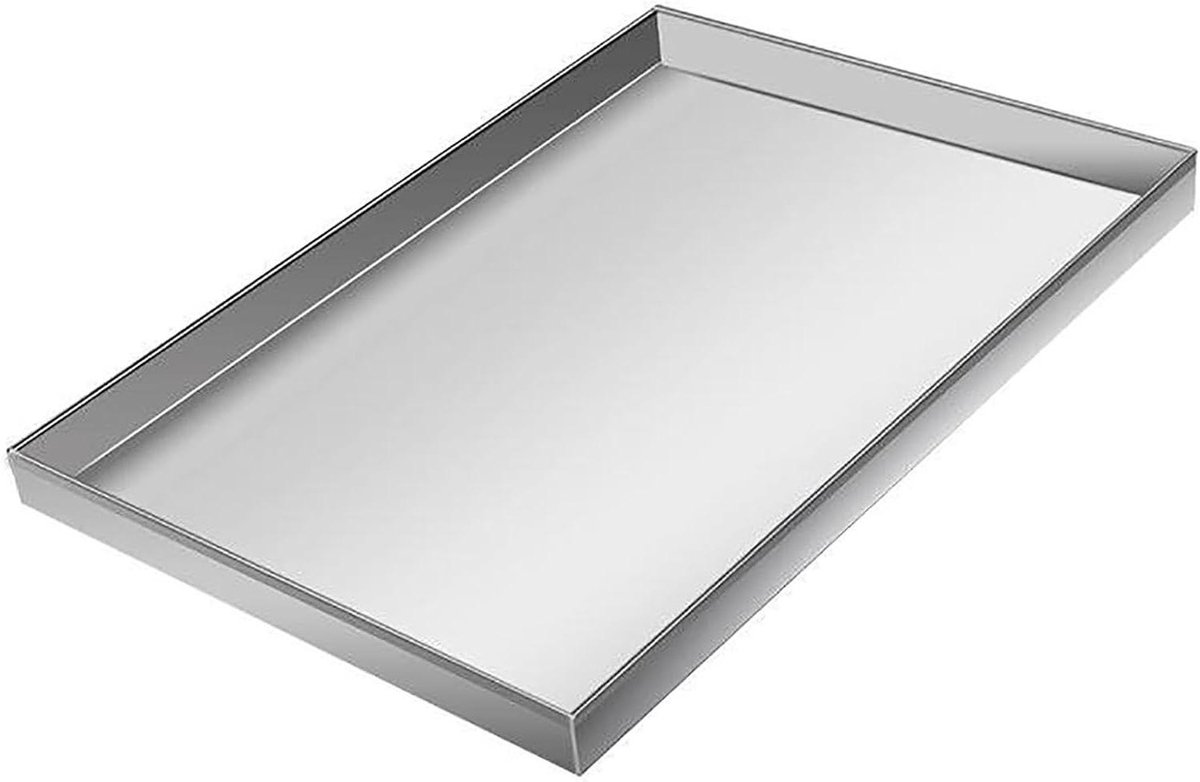 Wasmachine Afvoerpan - Druppellade Vloerbeschermer - Waterschade Voorkomen - Roestvrijstaal Gelast - 60 x 50 cm - Zilverkleurig