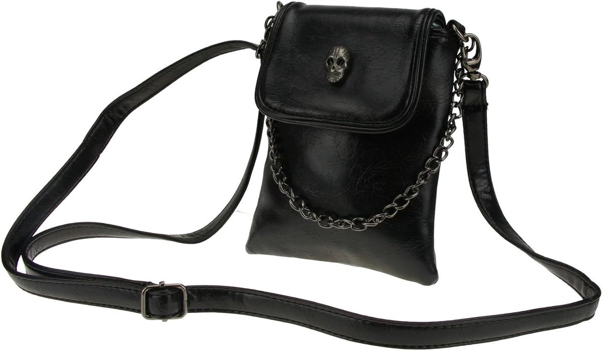 Crossbody Tas met Schattige Cartoon Ontwerpen, Ideaal als Reistasje en Mobiele Telefoonhouder voor Vrouwen, Tieners en Kinderen, Zwart