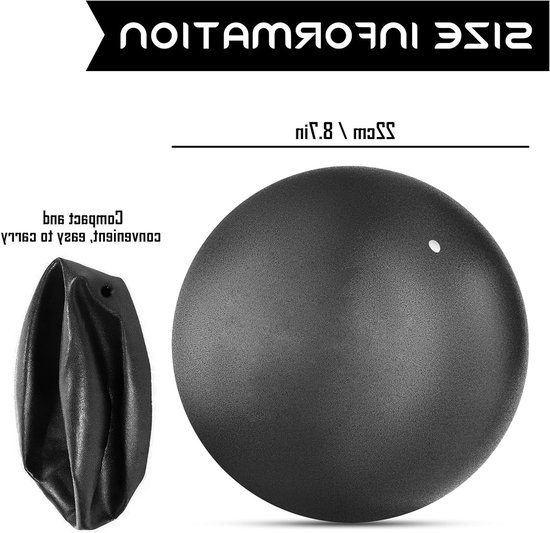Set van 2 mini-oefenballen voor pilates en yoga, 22-25 cm, ideale barreballen voor flexibiliteit en krachttraining — afbeelding 5