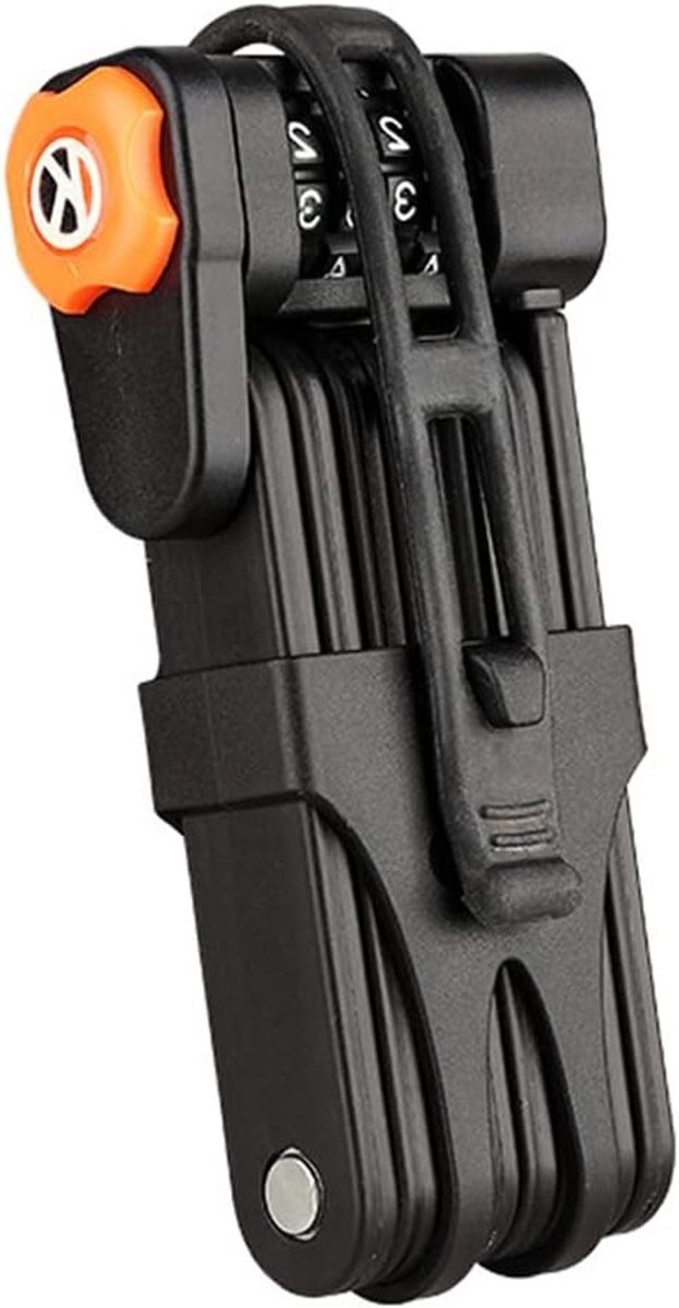 Licht en klein vouwslot met 4-cijferige code - zwart 85 cm - voor mountainbikes e-bikes motorfiets