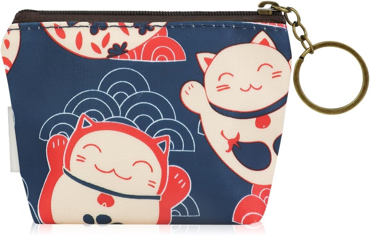 Kleine Waterdichte Handtas voor Vrouwen met Rits en Sleutelhanger, Schattige Muntentas voor Verandering en Accessoires, Perfect voor Dames en Meisjes
