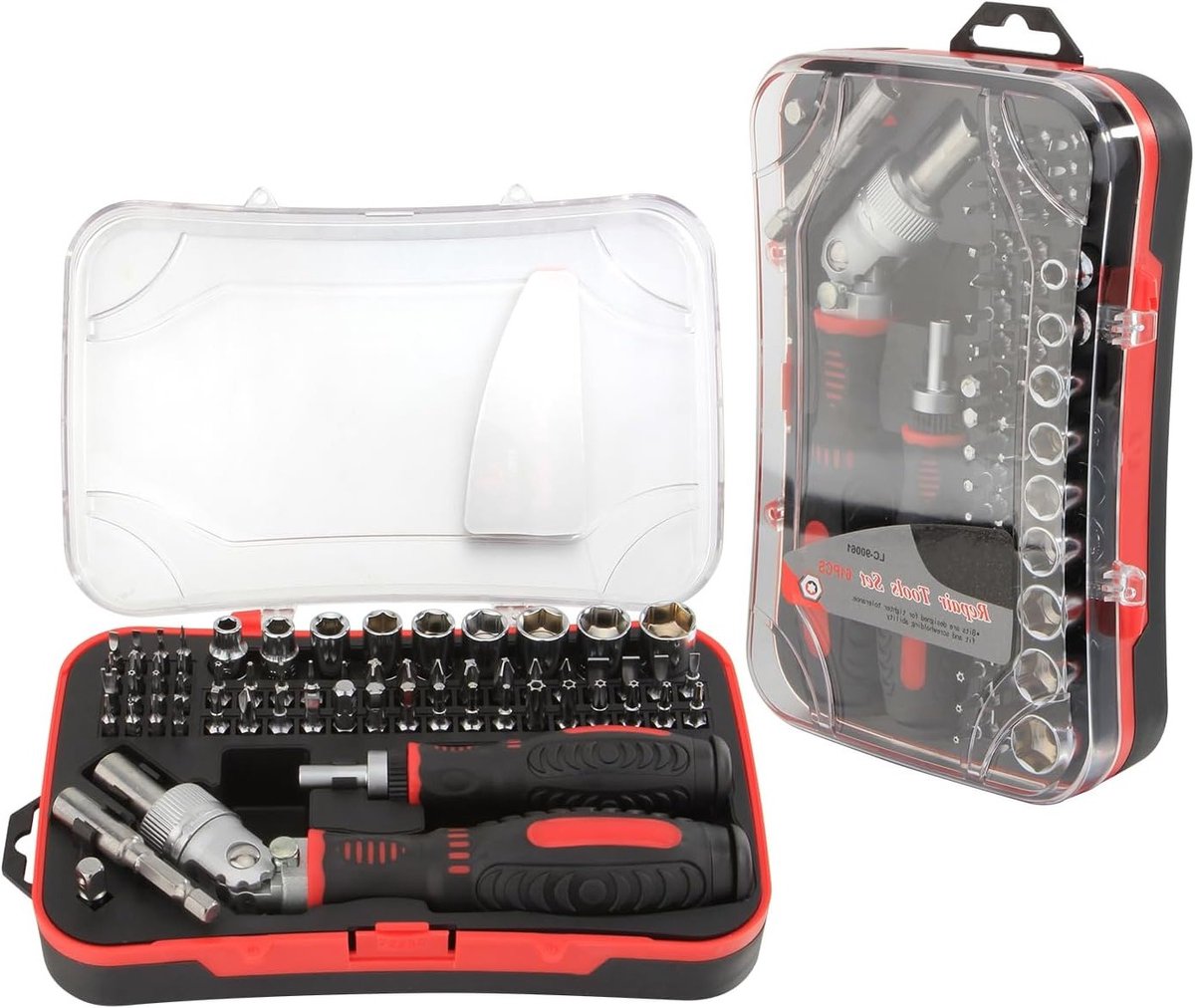 61-in-1 Ratchet Schroevendraaierset met Magnetische Bits en Steeksleutel voor Huishoudelijk Gebruik, Ideaal voor Tablets, Computers en Elektronische Apparaten
