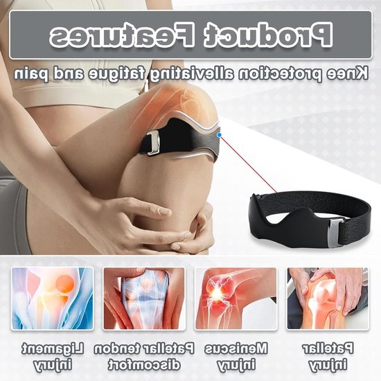 Verstelbare Knieband voor Ondersteuning, Silicone, Antislip, Ideaal voor Hardlopen, Basketbal en Volleybal — afbeelding 3