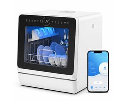 Novari Mini vaatwasser - Vrijstaande afwasmachine - Kleine compacte aanrechtvaatwasser - 8 programma's - 42,5x42,8x45,8 cm