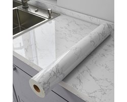 1 Rol Zelfklevende Marmerlook-stickers Voor De Keuken — Extra Dik, Waterdicht, Oliebestendig En Hittebestendig — Geschikt Voor Werkbladen, Kasten, Meubelrenovatie En Wanddecoratie — Op Maat Te Knippen - 40 cm × 5 m