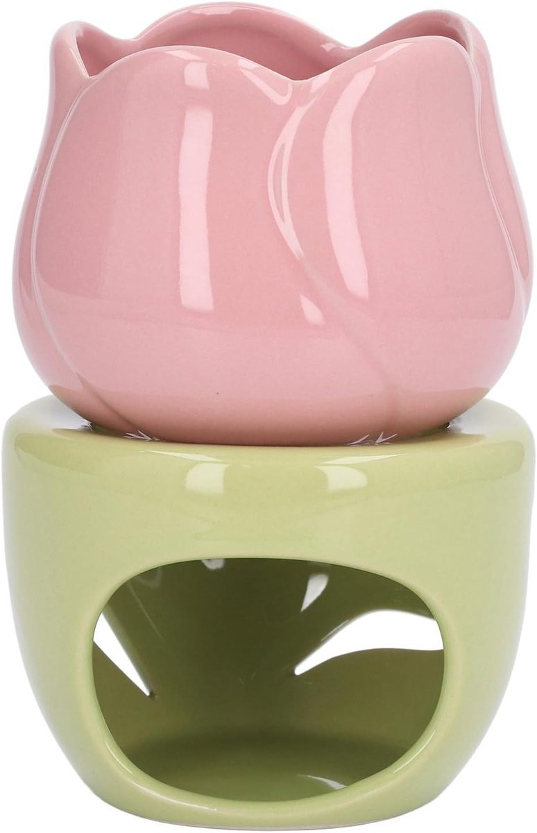 Roze Bloemvormige Keramische Aromatherapie Branders voor Essentiële Olie, Geurkaarsen en Thuisdecoratie