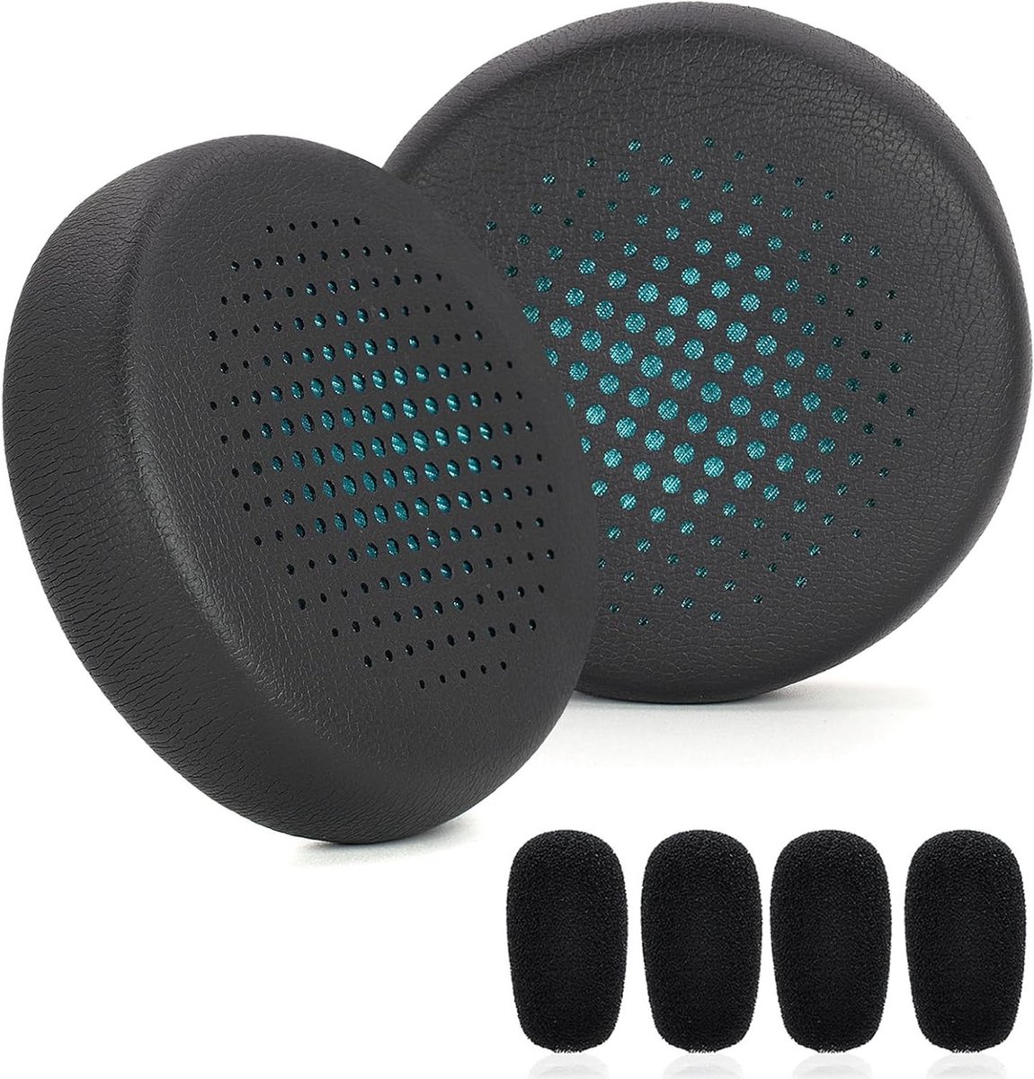 Oorkussens voor JLab Go Work/Go Work Gen 2 Bluetooth headset, kunstleer, zwart, comfortabele vervangingskussens met hoge dichtheid en geluidsisolatie