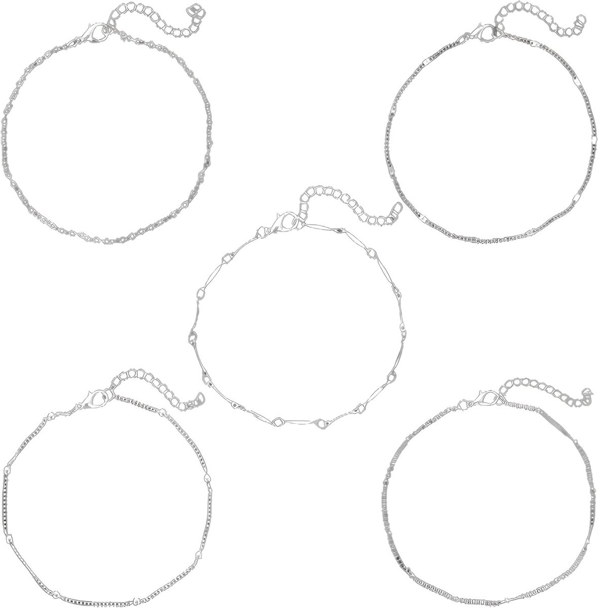Elegante Boho Parel Enkelband met Meerdere Lagen, Verstelbare Zilveren Ketting voor Strandaccessoires en Voetjuwelen voor Dames en Meisjes, 1 stuk