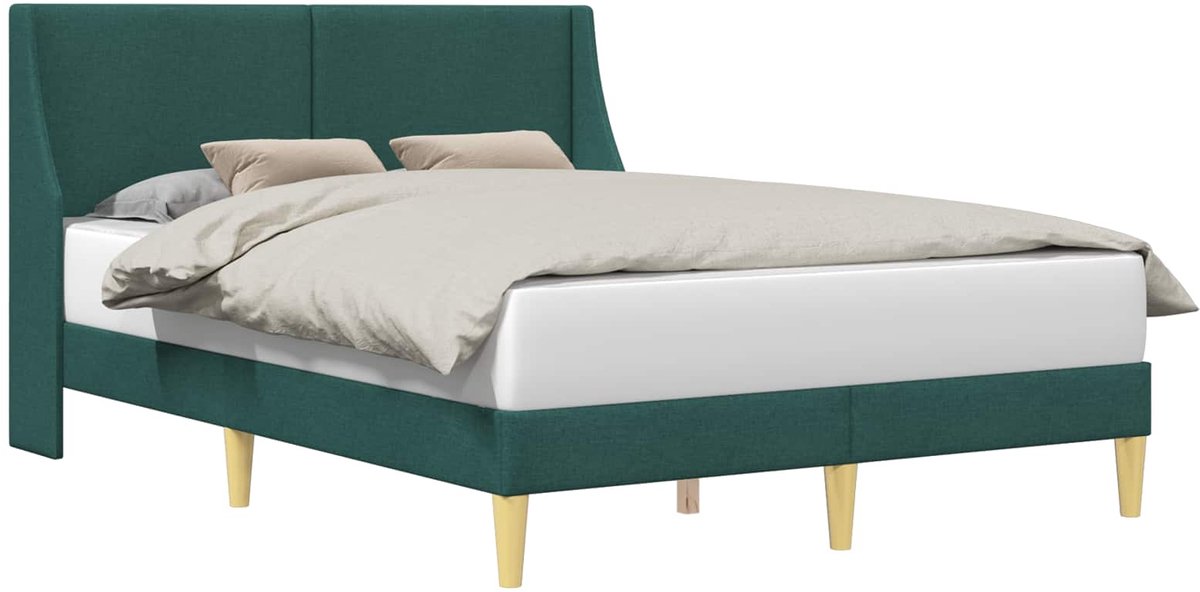 vidaXL - Bedframe - Effen - met - hoofdeinde - verbindingplaat