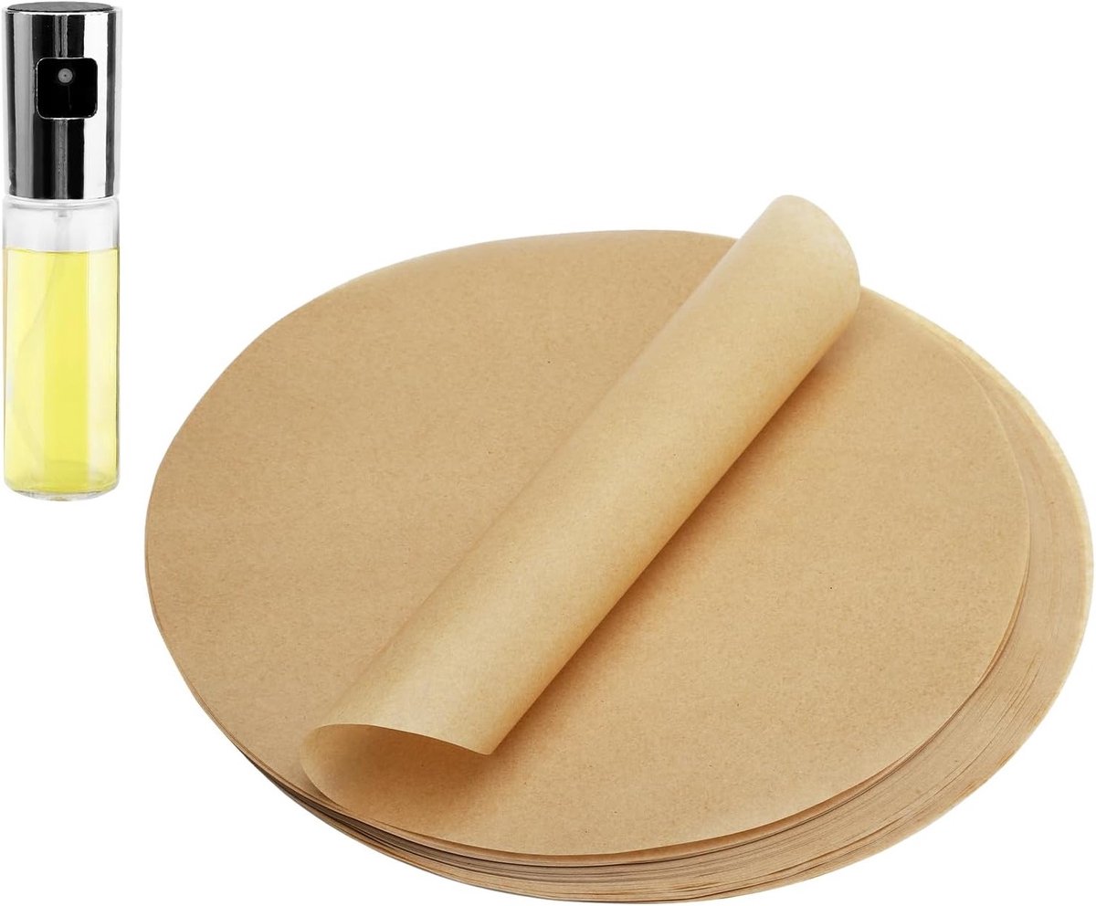 100 Vellen 30 cm Rond Bakpapier - Niet Plakbaar, Warmtebestendig voor Bakken, BBQ, Pizza en Airfryer