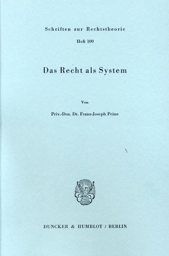 Das Recht als System - cover