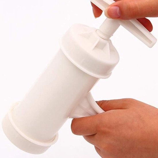 Plastic handmatige pastamaker - noedelpers - spaghetti-maker - keuken gereedschap - wit — afbeelding 4