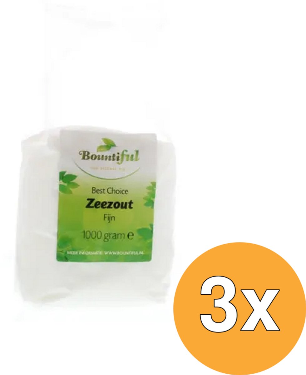 3x Bountiful Zeezout Fijn (1000 gr)
