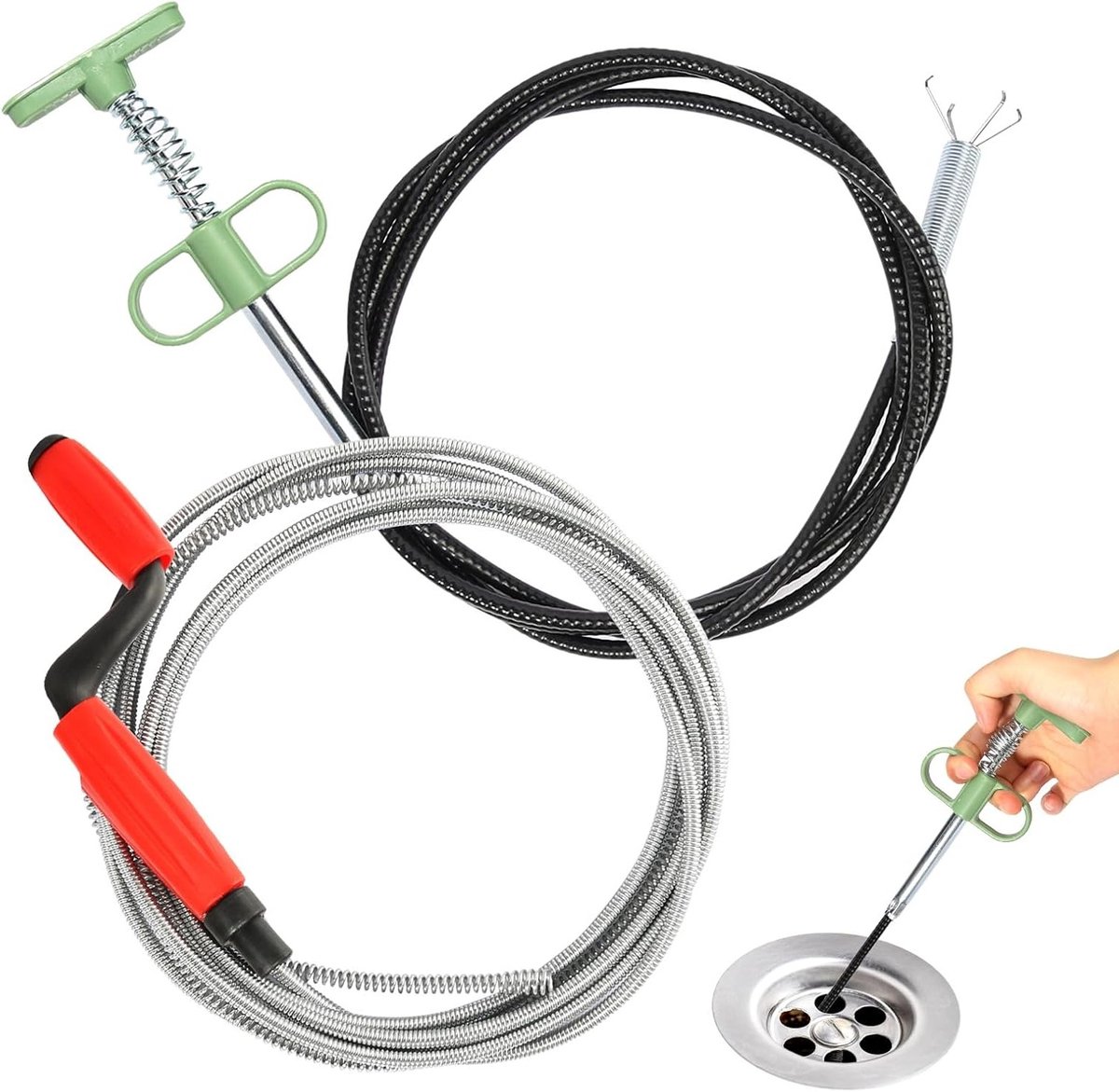 Effectieve Spiralen voor Afvoerreiniging, 5 m x 6 mm, Universele Oplossing voor Hardnekkige Verstoppingen en Vuilafvoer