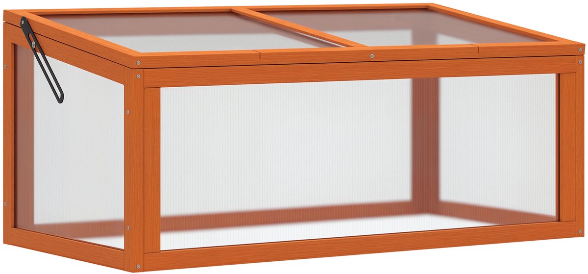 Bol.com Outsunny koud frame - met houten frame - 90L x 46B x 40H cm - oranje aanbieding