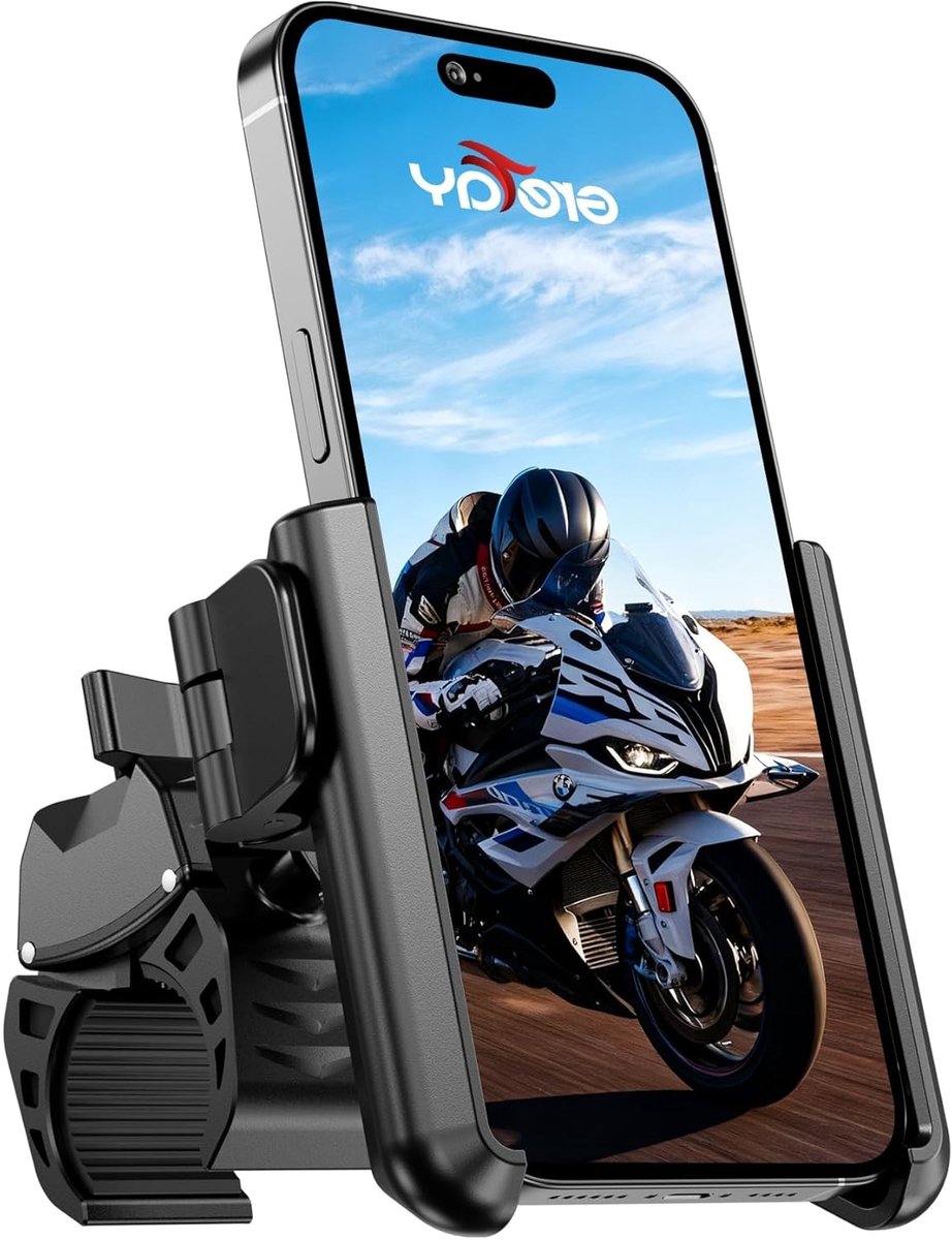 Universele Fiets- en Motor Smartphone Houder met Snelle Bevestiging en Rotatie, Geschikt voor 3.5-7 Inch Smartphones zoals iPhone 17/16/15/14/13 Pro Max Plus