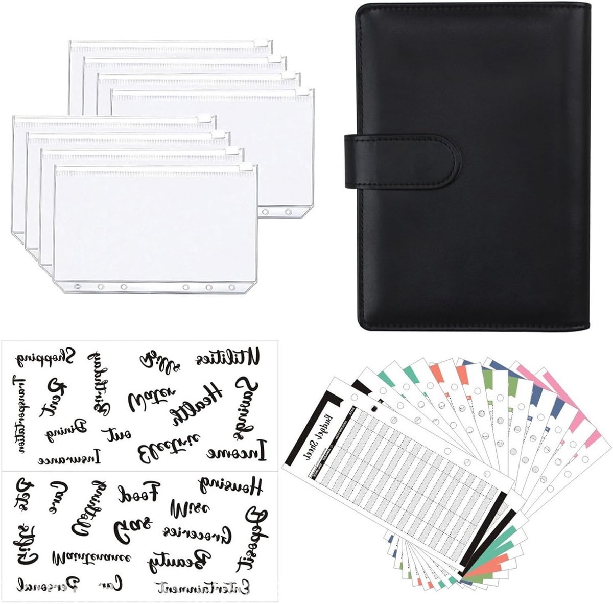 Stijlvolle A6 Budget Binder van PU Leer, Perfecte Budget Planner en Cadeau voor Vrienden om Financieel Beheer te Verbeteren