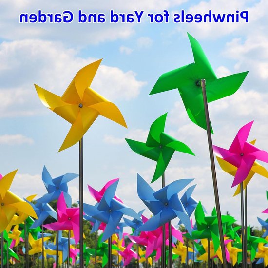 2 Sets Wind Spinner - 14 x 8 Inch Tuin Decoratie met Wielen voor Buiten, Kleurrijke Tuinaccessoires en Tuin Kunst voor Achtertuin — afbeelding 5