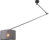 QAZQA Hanglamp zwart met kap 35 cm donkergrijs verstelbaar - Blitz