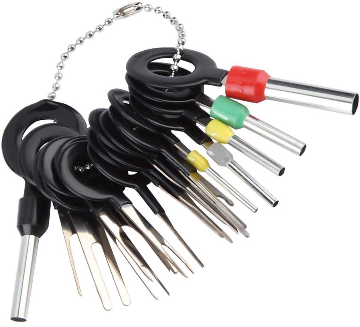 Dailygoody - 18-Delig Automatische Terminal Verwijder Toolset - Elektrisch Gereedschap - Ergonomisch - Zwart - Connector Extractie - Voor Auto &