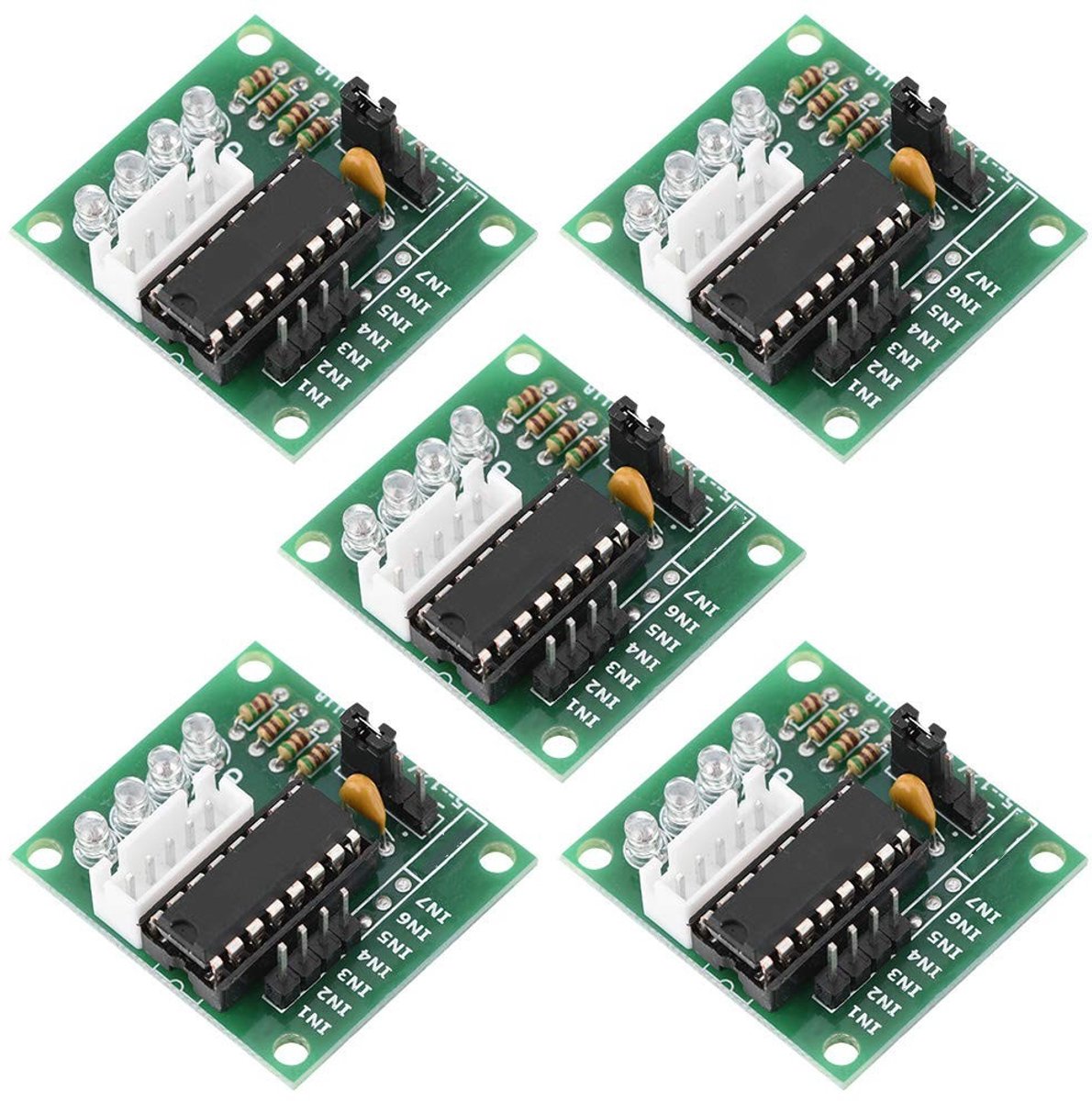 Dailygoody - Stappenmotor Driver Board - 5Pcs ULN2003 Driver Board - Plug & Play - Geschikt voor 4-fase motoren - Elektrische aansluitingen - Betrouwb...