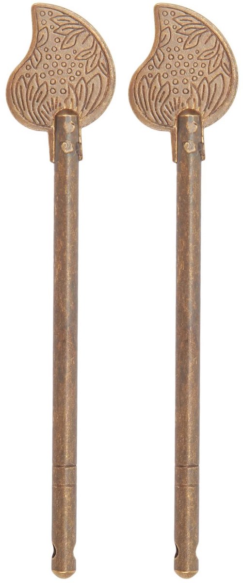 Dailygoods - Dailygoody - Messing Deur Klink Vergrendeling Pin - Retro Stijl - 11 Cm - Kastdeur Vergrendeling - 2 Stuks - Geschikt voor Huishoudelijke Gebruik