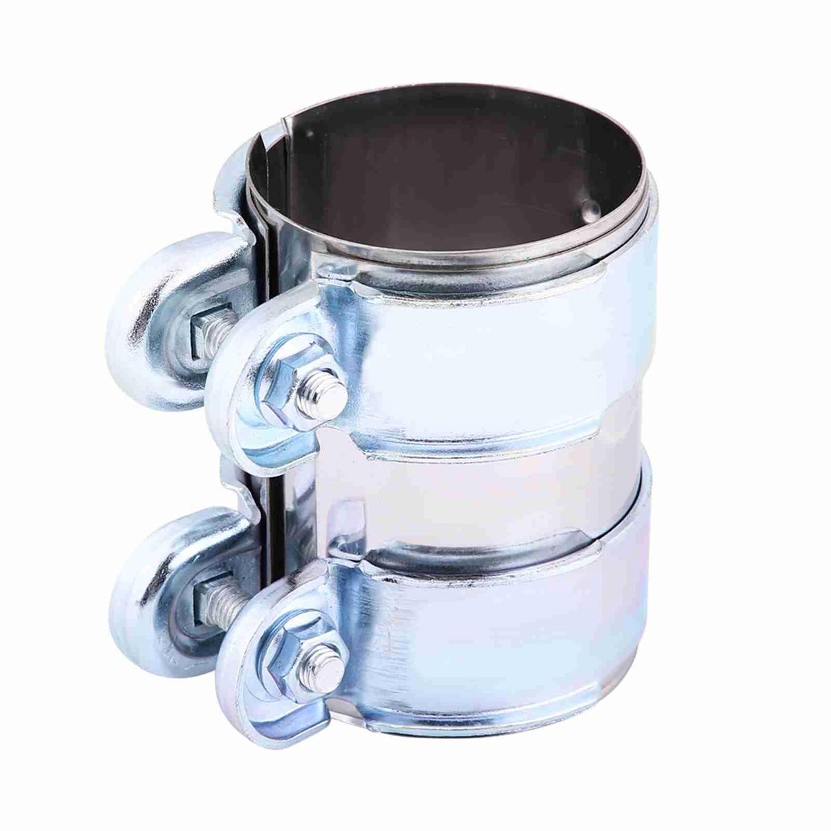 Dailygoods - Dailygoody - Uitlaatklem 2inch - Turbo Catback Pipe Connector - Hoogwaardige afdichting - Zilver - Roestvrij staal - Ideaal voor autobezitters - 420 g