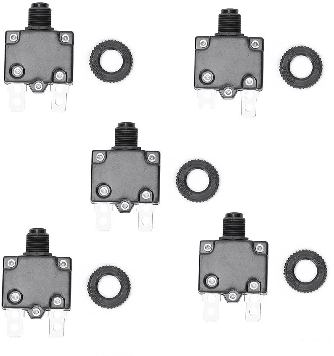Dailygoods - Dailygoody - Stroomonderbreker 15A - Overbelasting Beveiliging - 5-Pack voor Luchtcompressor - Industrieel Gebruik - Bescherming Schakelaar - Geschikt
