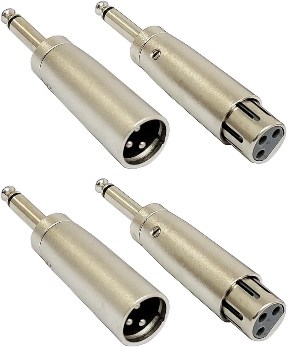 Dailygoods - Dailygoody - 4Pcs XLR naar 6.35mm Microfoon Audio Adapters Set