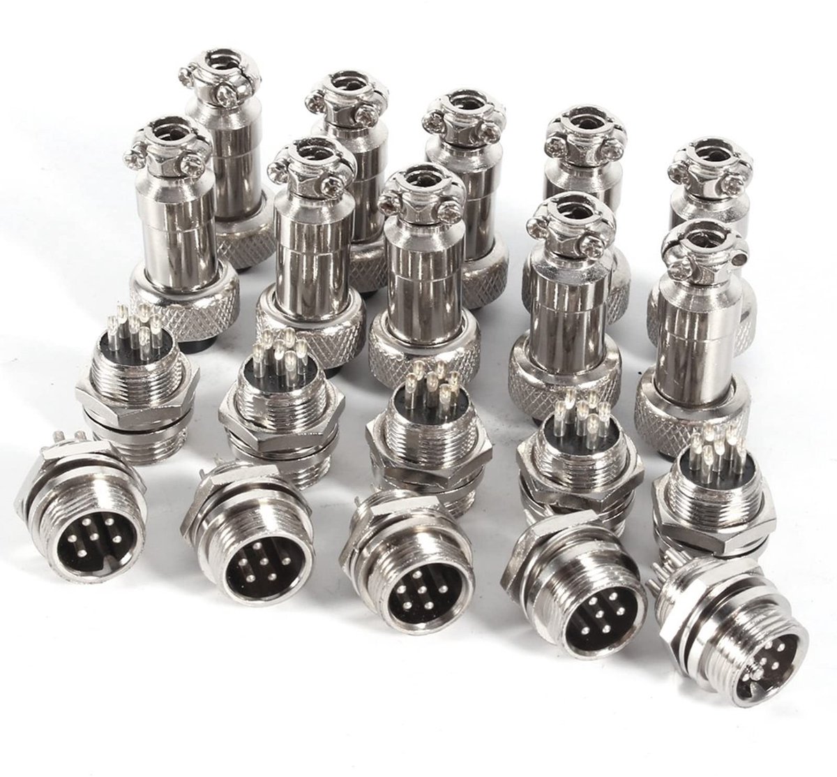Dailygoods - Dailygoody - 10 Set GX12 6Pin Luchtvaartstekker - Stevige Connector - Bakeliet Isolator - Veelzijdig Gebruik - Datatoepassingen - Ideaal voor Langduri.