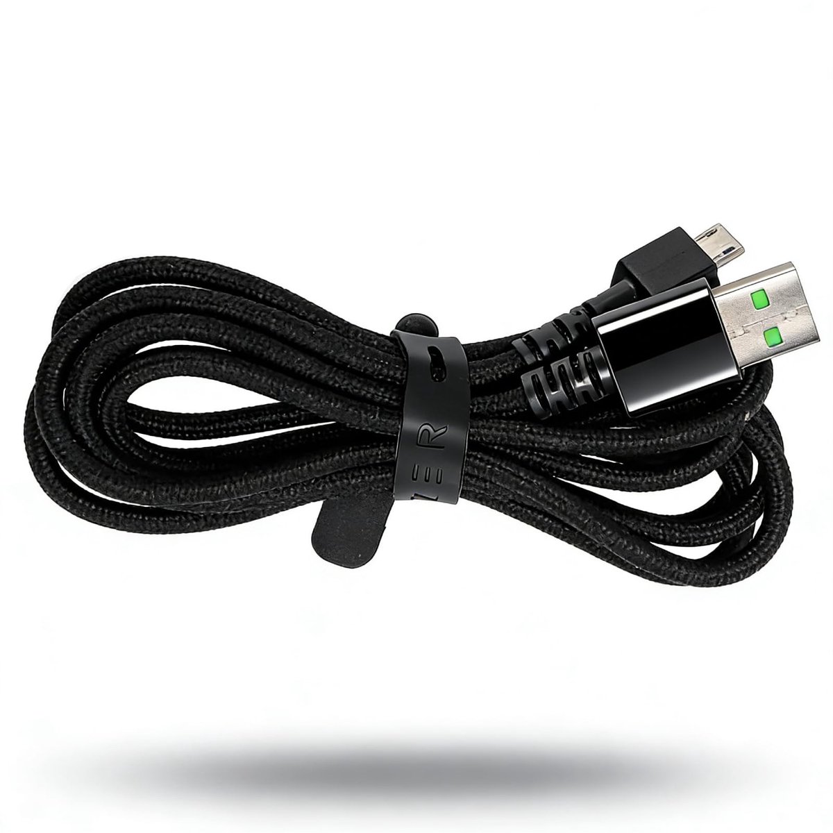 Dailygoods - Dailygoody - USB Oplaadkabel - Gaming Muizen - Nylon en Metaal - Zwart - Hoogwaardige kabel - Geschikt voor Naga Pro en Basilisk - Kleur zwart
