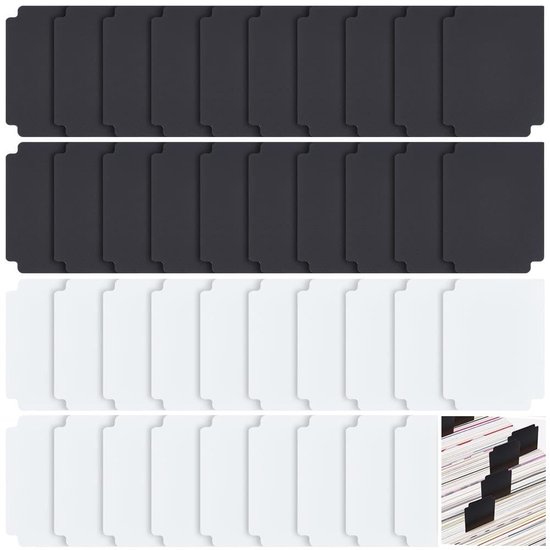 Foto: Dailygoods dailygoody kaart opslag verdelers organizer voor ruilkaarten zwart wit mat plastic sorteren en opslaan geschikt voor honkbal kaarten 40 stu
