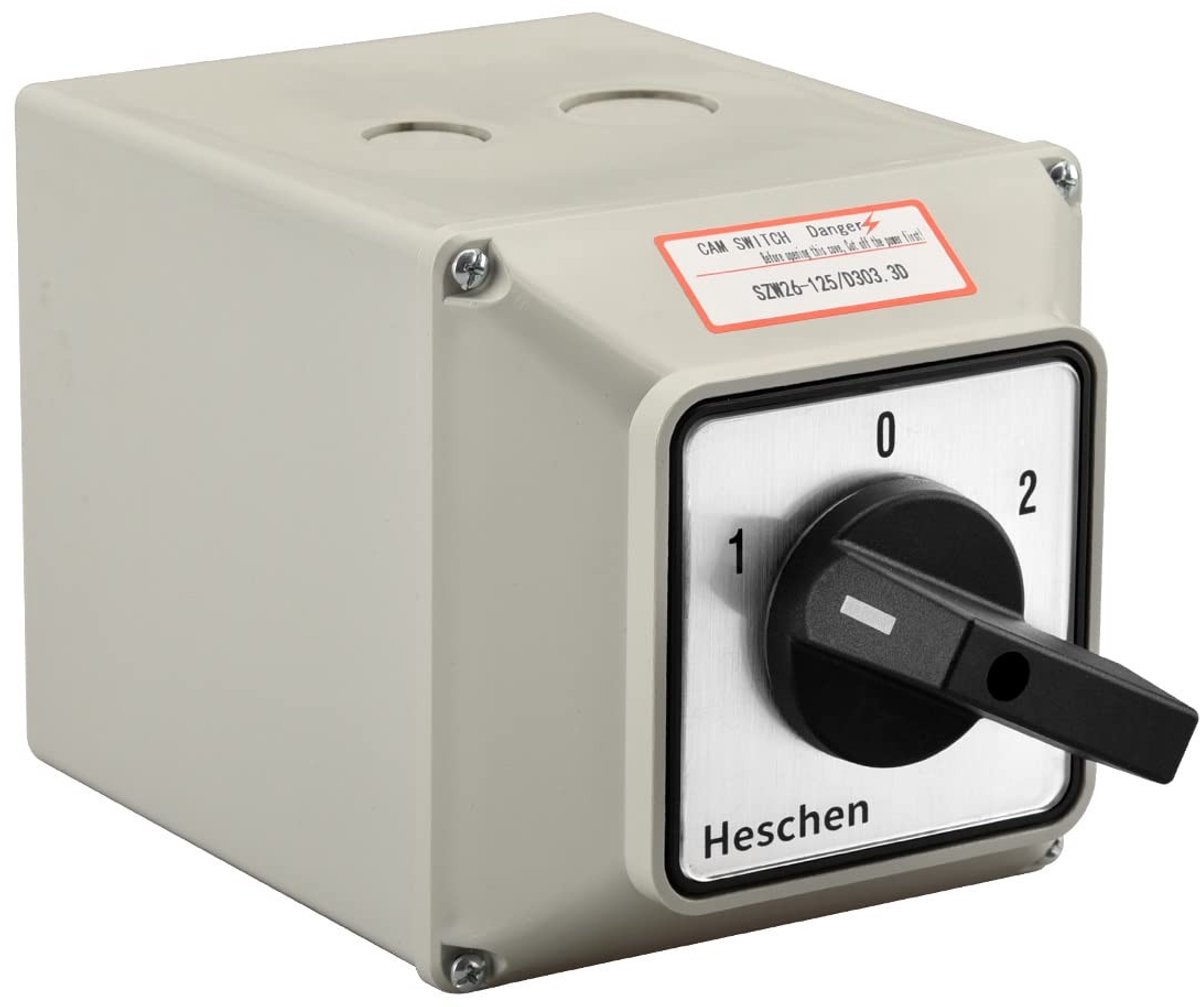 Dailygoods - Dailygoody - Schakelaar - 660V 125A - Robuuste buitenbox - 3 posities - 12 terminals - Voor algemene schakelaars - Geschikt voor elektrische installat