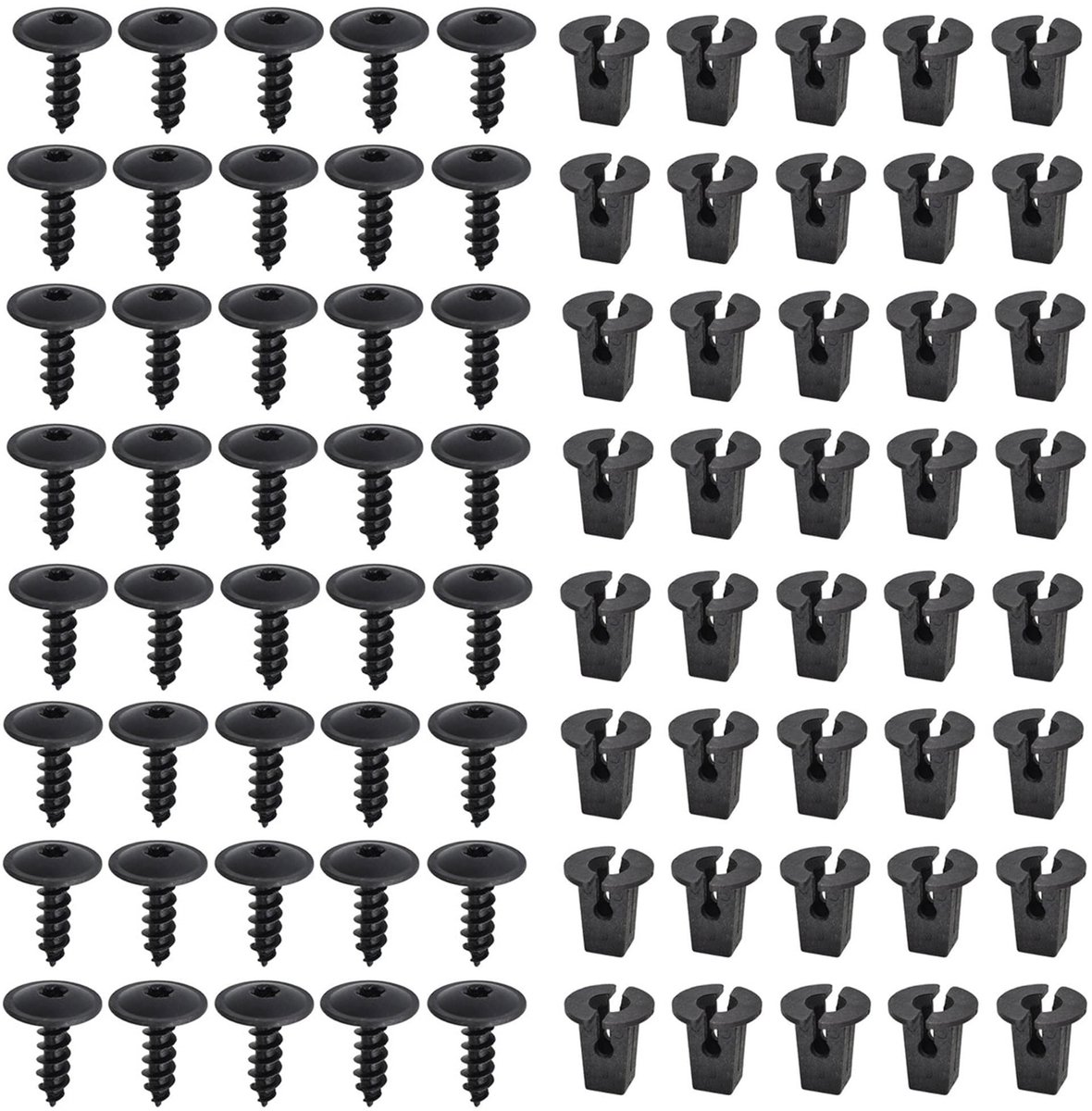 Dailygoody - Plaatschroeven M5 x 16 mm - Zelftappend - Hoogwaardige kwaliteit - Zwart - Carrosserieschroeven - Voor auto en spatbord - 40 stuks