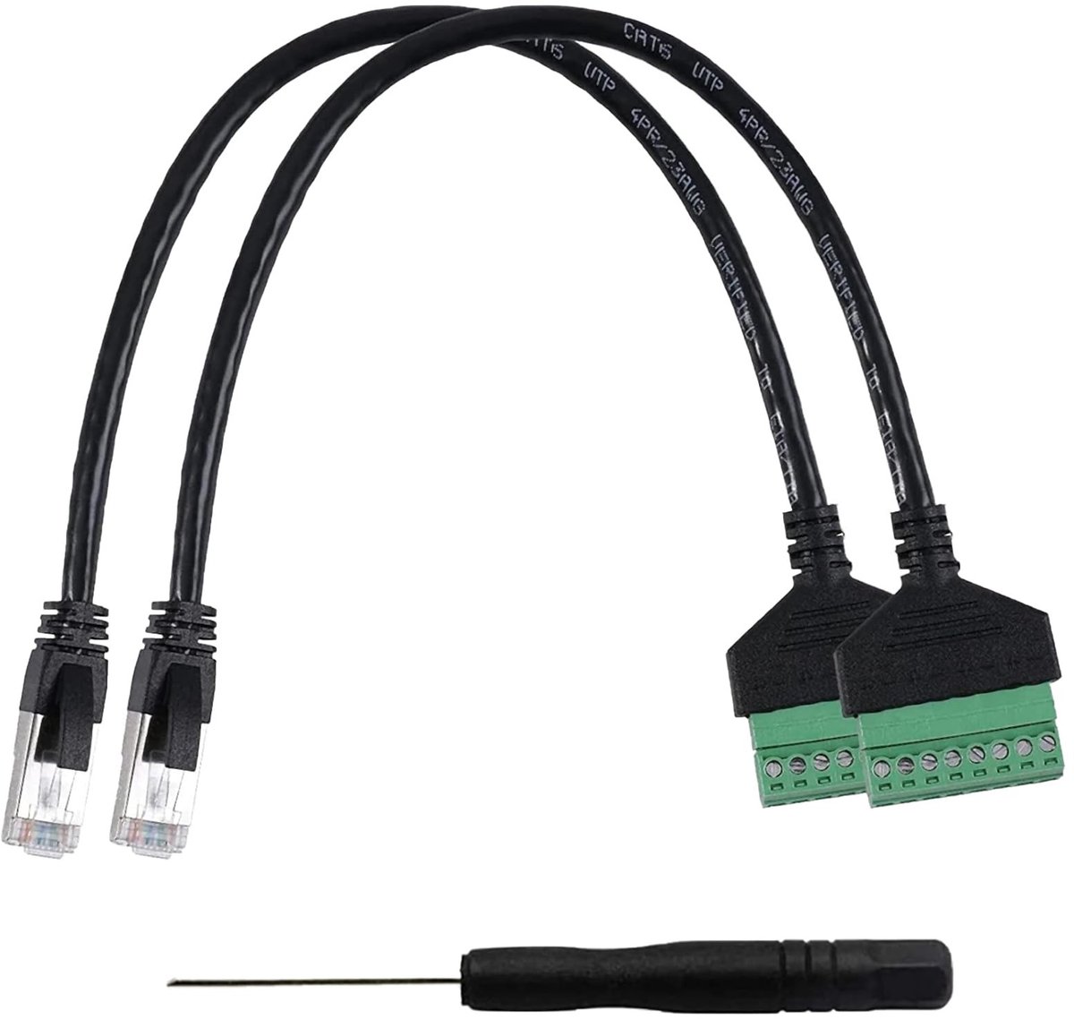 Dailygoods - Dailygoody - RJ45 Plug naar 8 Pin Schroefadapter Cat7/Cat6/Cat5 - 2 Stuks Ethernet Verlenging