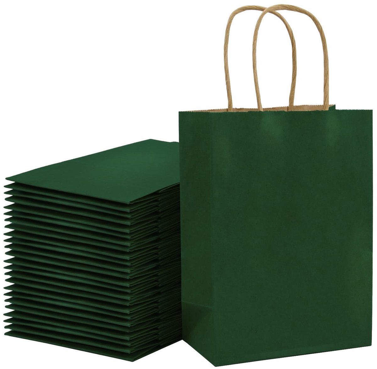 Dailygoods - Dailygoody - Papieren Zakken - Kraft Geschenkzakken - Stevig en Duurzaam - Groen - Cadeautasjes - Perfect voor Feestelijke Gelegenheden - 25 stuk