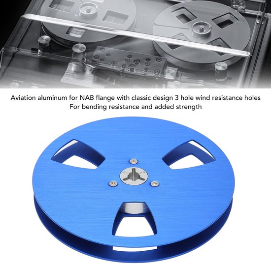 Dailygoods - Dailygoody - Lege Tape Reel - 5 Inch - Aluminium Open Reel - Blauw - Perfect voor Reel-to-Reel Spelers - Geschikt voor audio-opnames - Kleur blauw van Dailygoods — afbeelding 5
