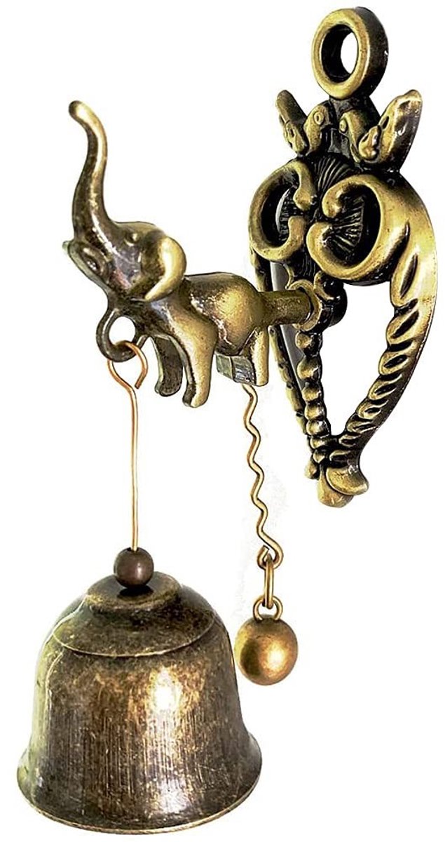 Dailygoods - Dailygoody - Vintage metalen deurbel - Retro windklokken - Decoratie voor winkeliers - Wanddeur ornament - Olifant - Geschikt voor binnen en buit