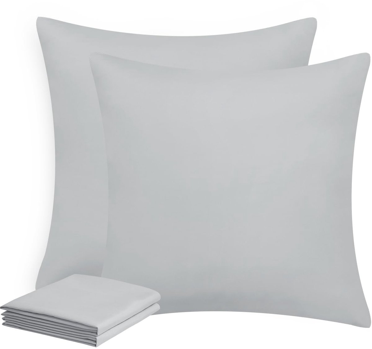 Dailygoods - Dailygoody - Kussensloop - Set van 2 stuks - Zacht en onderhoudsvriendelijk - Lichtgrijs - Microvezel - Ideaal voor bed en woonkamer - 40 x 40 cm